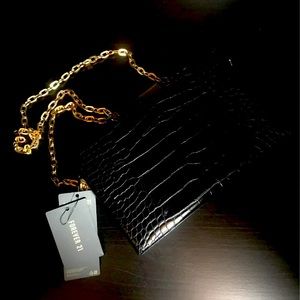 Black snake print crossbody purse